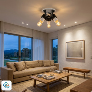 Plafon com 3 Spots Direcionáveis