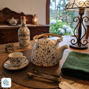 Chaleira de Porcelana Floral