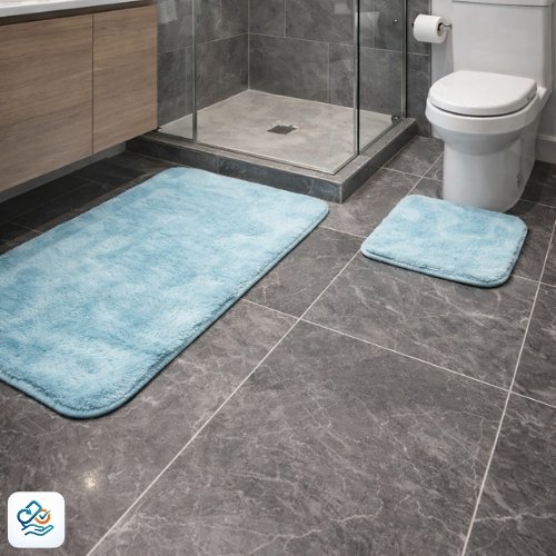 Jogo de Tapetes de Banheiro (azul)